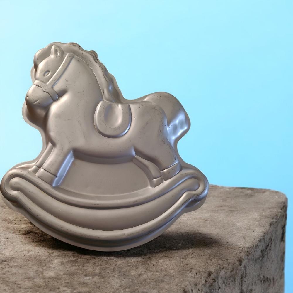 Silver Rocking Horse Vintage Cake Pan